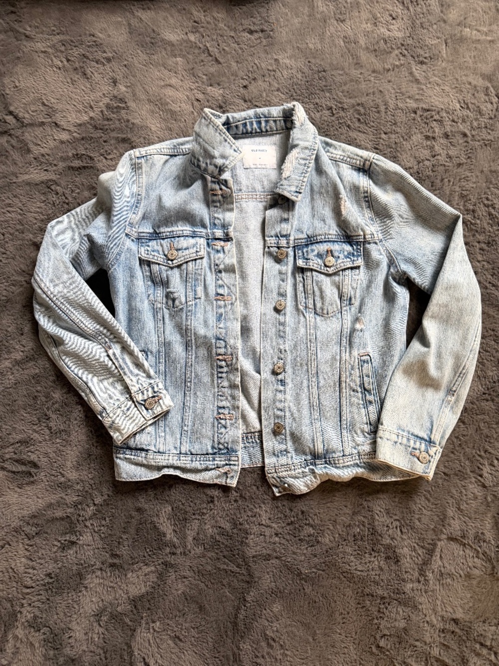 Light washed ripped jean jacket